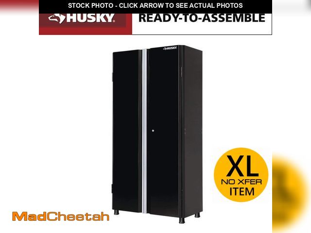 Lot 74-13047029 - Husky Ready-to-Assemble 24-Gauge Steel Freestanding Garage Cabinet in Black (36.6 in. W x 72 in. H x...