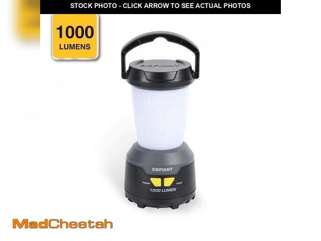 Lot 74-12390054 - (MISSING CHARGER) Defiant 1000 Lumen Dimmable Weatherproof LED Lantern - USED