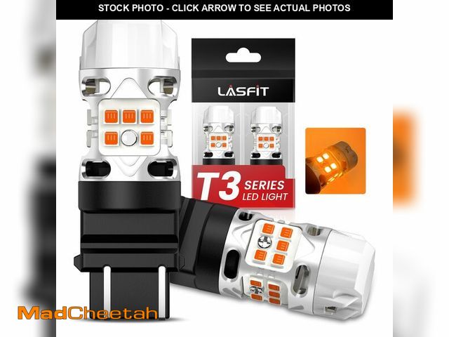 Lot 74-14149591 - LASFIT 3157 LED Bulb Amber, T3 4157 3057 Turn Signal Bulb Built In Resistor CANBUS Error Free Front ...