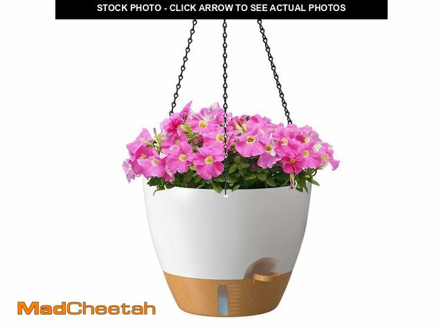 Lot 74-14274749 - ZMTECH 12 Inch Large Self Watering Hanging Planters for Indoor Outdoor Plants - Water Level Indicato...