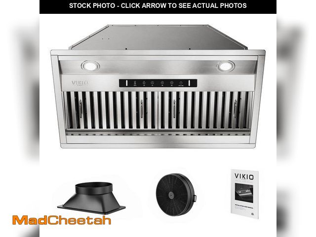 Lot 74-13663288 - VIKIO 36 in. 900 CFM Convertible Insert Range Hood Stainless Steel with Baffle Filters, LED and Gest...