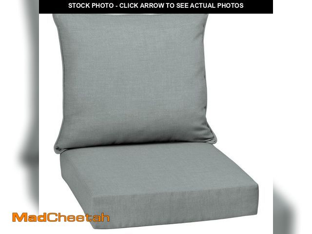 Lot 74-13769053 - ARDEN 24 in. x 24 in. 2-Piece Deep Seating Outdoor Lounge Chair Cushion in Stone Grey Leala - UNUSED