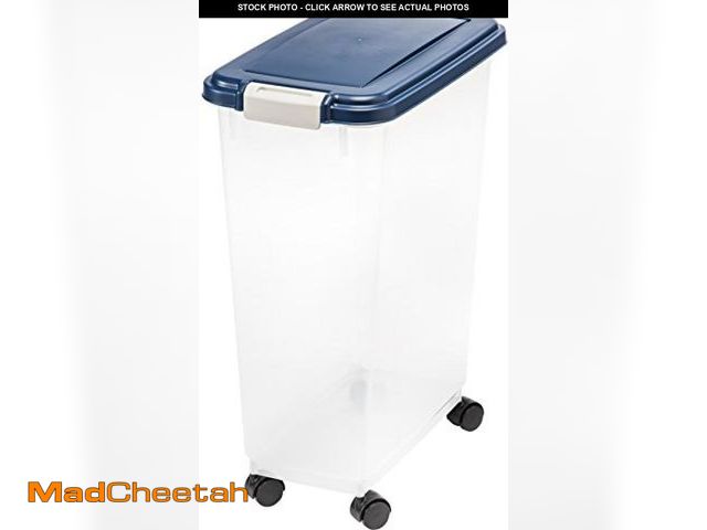 Lot 74-12098282 - IRIS USA Airtight Dog Food Storage Container, Up to 38 lbs, Attachable Wheels, For Dog Cat Bird and ...