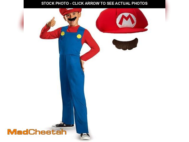 Lot 74-12699956 - Disguise Nintendo Super Mario Bros DISK73689L Classic Costume, (Small 4-6 years), Red, Blue - USED