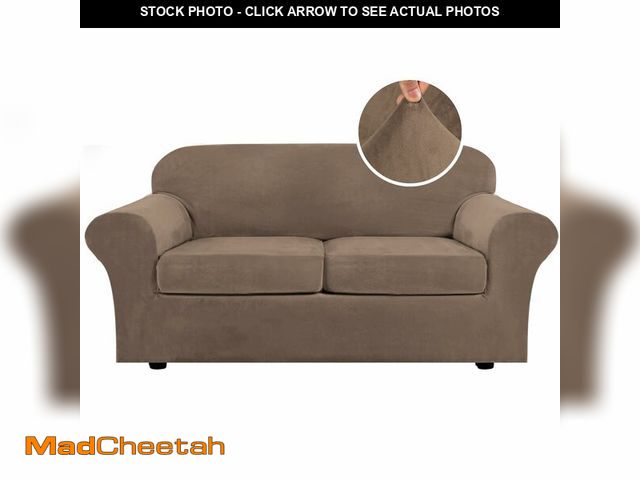 Lot 74-13543676 - H.VERSAILTEX Real Velvet Plush 3 Piece Stretch Sofa Covers Couch Covers for 2 Cushion Couch Sofa Sli...