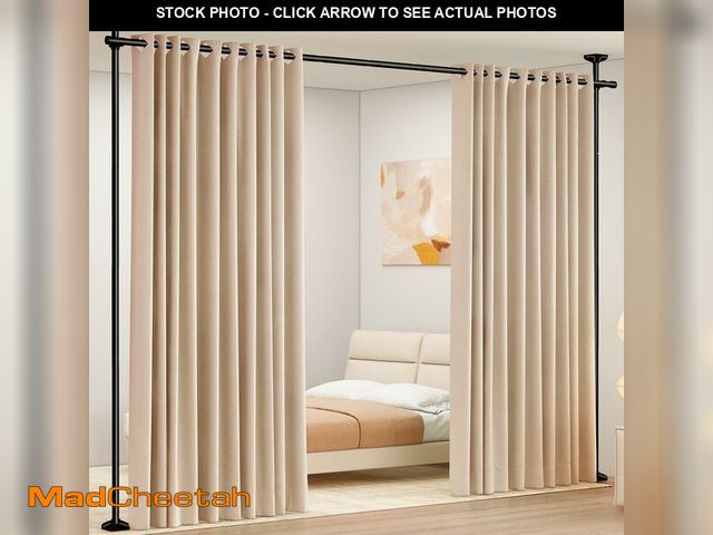 Lot 74-12978202 - SUNALLY Room Divider Curtain Rod, No Drilling Room Separator for Space Partition Adjustable 4-10ft(H...