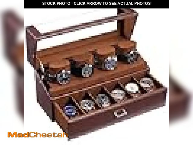 Lot 74-12177354 - ProCase Watch Case for Men, 10 Slot Watch Display Stand with Acrylic Lid, Watch Display Case with Dr...