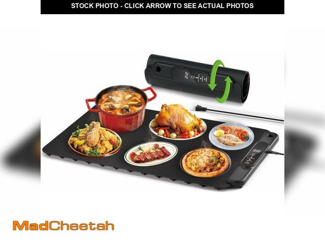 Lot 74-13714820 - Food Warming Mat Electric Tray: YTLAD Silicone Heating Pad with 6 Level Adjustable Temperature and 5...