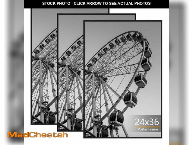 Lot 74-13767013 - KAIWIN 3 Pack Poster Frames 24x36 Plastic Picture Frame for Horizontal and Vertical Wall Mounting,Bl...