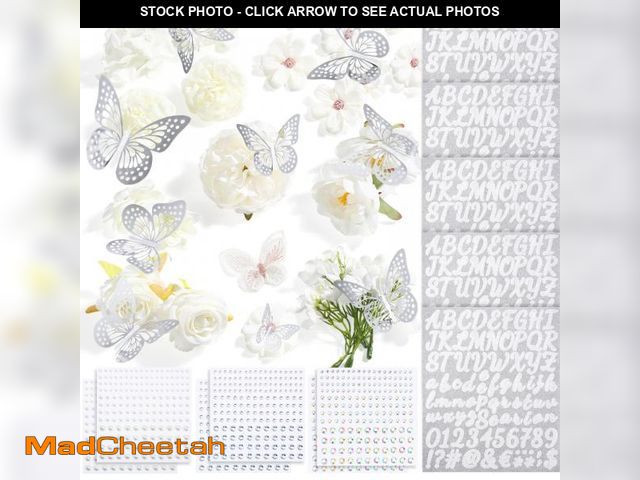 Lot 74-11551355 - Hoteam Graduation Cap Decorations Kits Included Faux Flowers 3D Butterfly Stickers Self Adhesive Rhi...