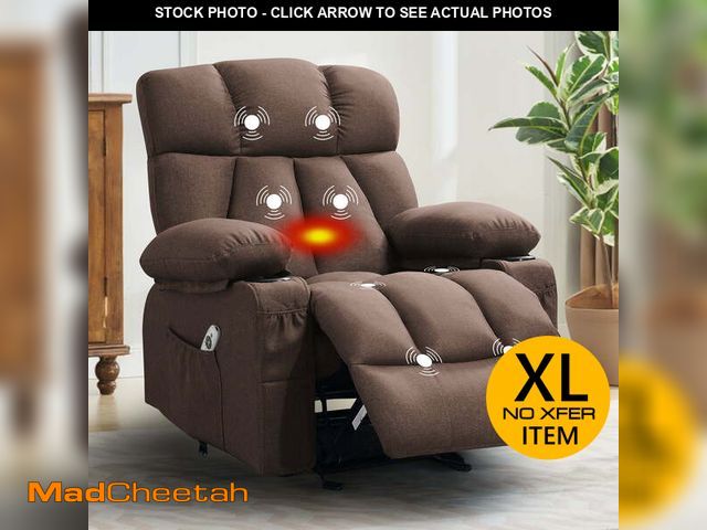 Lot 74-12800973 - JONPONY Manual Recliner Chair with Heat Therapy and Massage Function, Heavy Duty Reclining Mechanism...