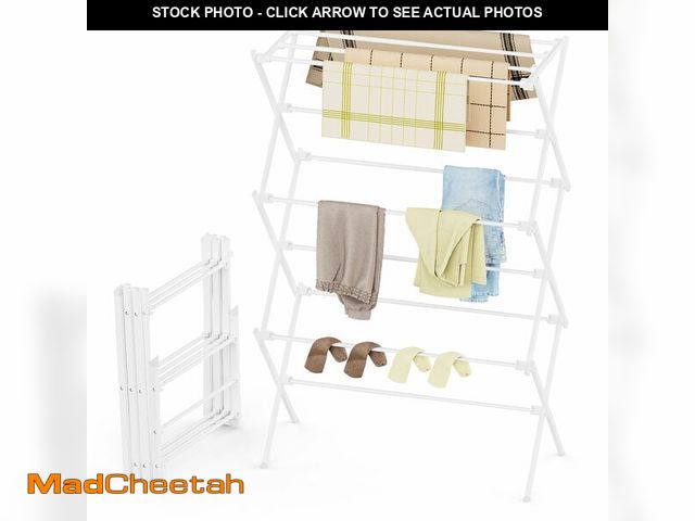Lot 74-14059291 - FILROUG Drying Rack Clothing, 3-Tier Clothes Drying Rack Foldable, Antirust Laundry Drying Rack Coll...