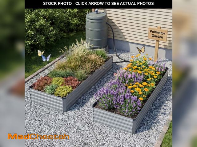 Lot 74-14585343 - Amobro 6x3x1ft Outdoor Metal Raised Garden Bed Planter Box for Vegetables, Flowers, Herbs Gray 2pcs ...