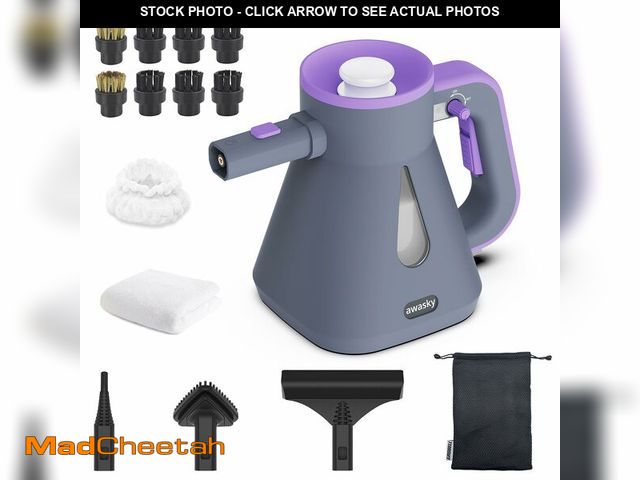 Lot 74-13622172 - awasky Steam Cleaner Handheld: 1200W Fast 10-Sec Heat-Up-750mL (25oz) Tank-No Cooling-Refill Anytime...