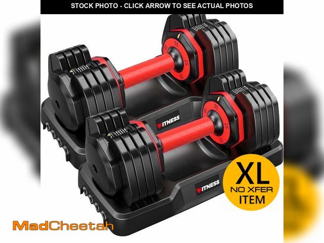 Lot 74-14586473 - GIKPAL 110lbs(55lb*2) Adjustable Dumbbells,Quick Select 15-55lbs set of 2 Adjustable Free Weights Pl...