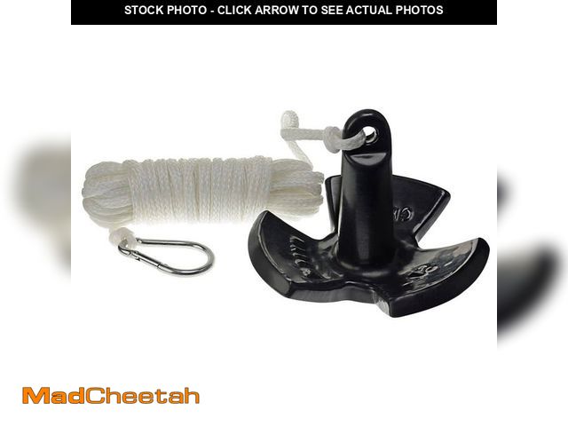 Lot 74-12745474 - BOATING ESSENTIALS River Anchor Kit - Complete Anchor Kit for Small Vessels - Coated Anchor, Anchor ...