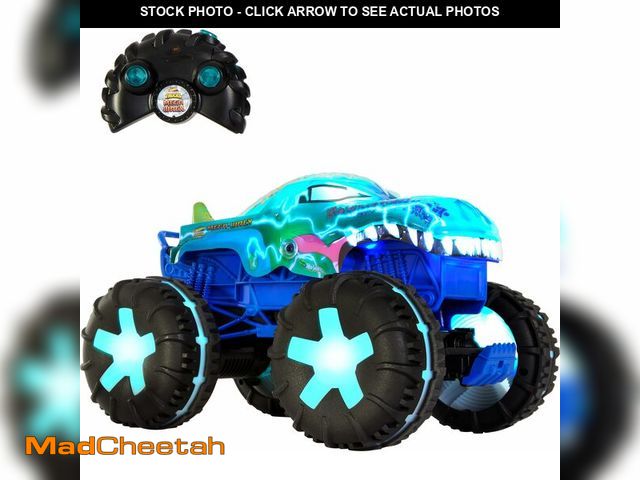 Lot 74-12712976 - Hot Wheels Monster Trucks 1:15 Scale Mega-Wrex Alive Battery-Powered RC Vehicle with Lights &amp; So...