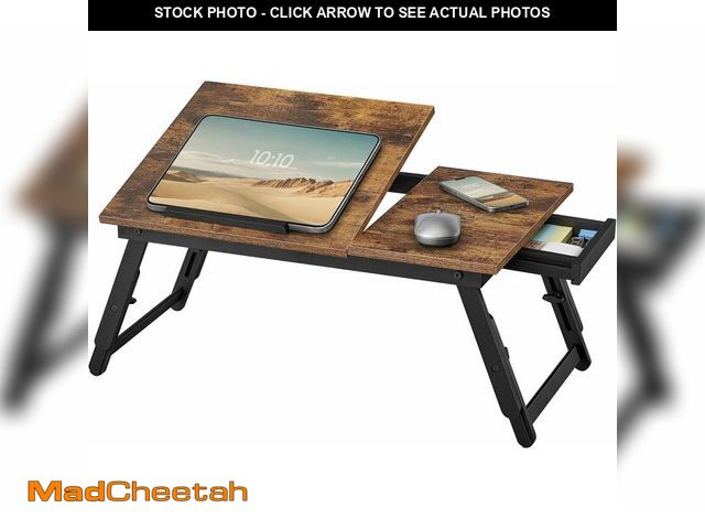 Lot 74-13382549 - SONGMICS Bed Laptop Desk, Folding Bed Tray for Laptop up to 15.6 Inches, Adjustable Angle and Height...