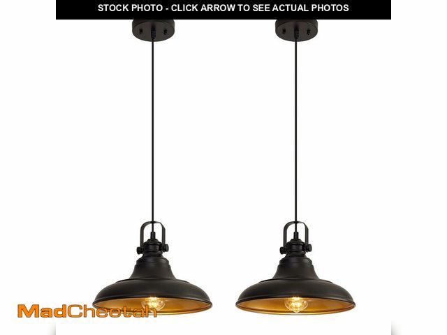 Lot 74-14209389 - Haolaike Matte Black Farmhouse Pendant Lights Kitchen Island,2 Pack Rustic Black Hanging Lighting Fi...