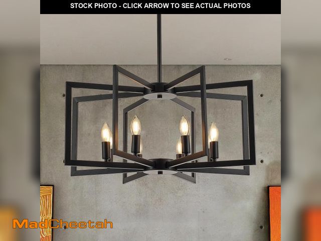 Lot 74-12220381 - Salaiwei Modern Farmhouse Black Chandeliers for Dining Room, 8-Light Industrial Metal Chandeliers Ge...