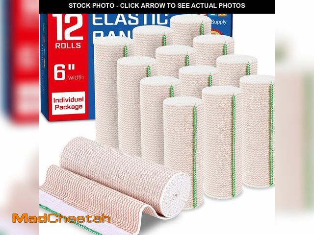 Lot 74-13622185 - AZEN Premium 12 Pack Elastic Bandage Wrap 6 Inch, Compression Wrap Bandage for Legs, Ankle, Knee, Tu...