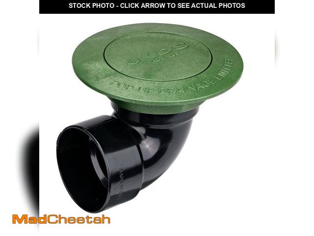 Lot 74-14223278 - NDS Pop-Up Drainage Emitter with Elbow for 3 in. Drain Pipes, Green Plastic - UNUSED