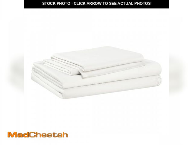 Lot 74-12422142 - Allswell Soft &amp; Silky 4-Piece Bleached Linen Rayon Derived from Bamboo Sateen Bed Sheet Set, Ful...