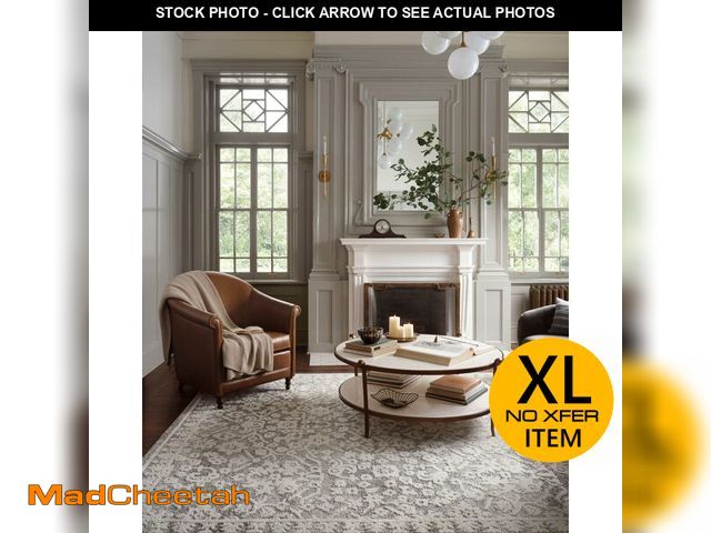 Lot 74-12894964 - Loloi Magnolia Home by Joanna Gaines Gigi Collection GIG-01 Grey/Ivory 6'-7" x 9'-2" Area Rug - USED