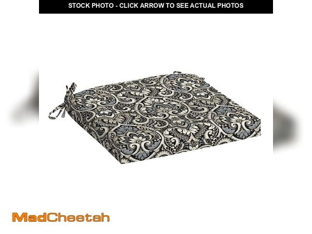 Lot 74-14393614 - ARDEN Black Aurora Damask Rectangle Outdoor Seat Pad - UNUSED