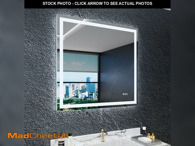 Lot 74-12692911 - MAVISEVER LED Bathroom Mirror with Lights 40"x 38", Front Lit and Backlit Mirror,Stepless Dimmable,A...