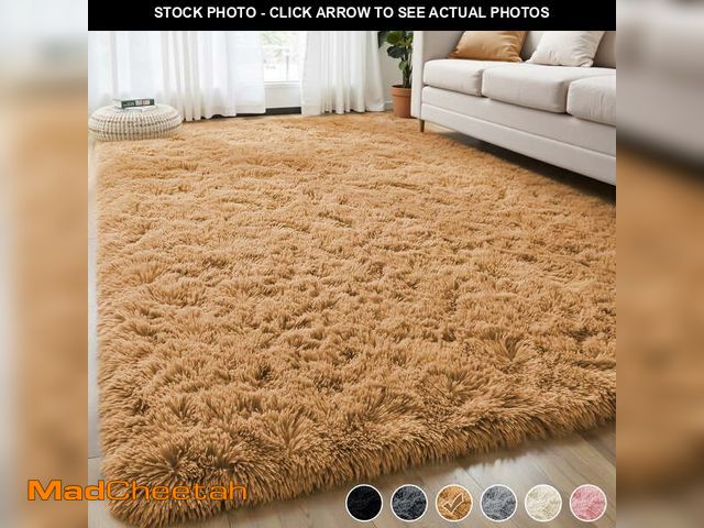 Lot 74-14352061 - Nefoso Shag Area Rug, 8ft x 10ft Soft Fluffy Area Rugs for Living Room Bedroom Decor Carpet, Light B...