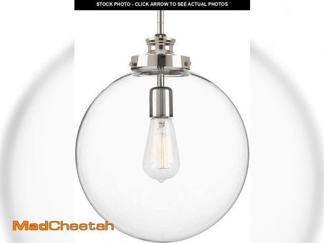 Lot 74-12137187 - Progress Lighting 1-Light Clear Glass Farmhouse Pendant Light, Penn Collection, Indoor, P5328-104, P...