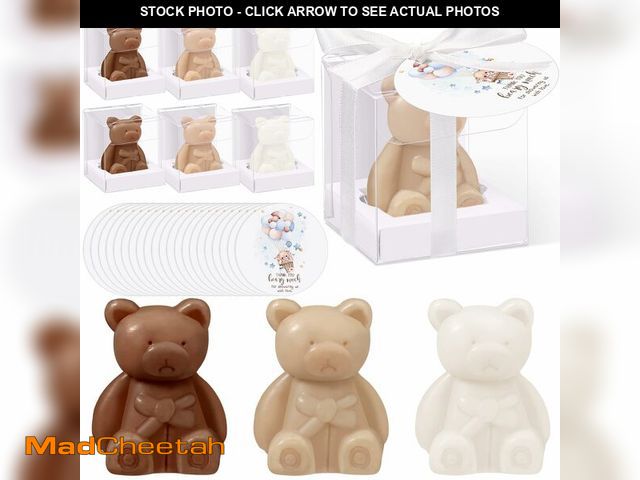Lot 74-14209021 - Geosar 36 Pack Wedding Favors Bear Soap Gift with Thank You Cards and Boxes for Baby Shower Decorati...