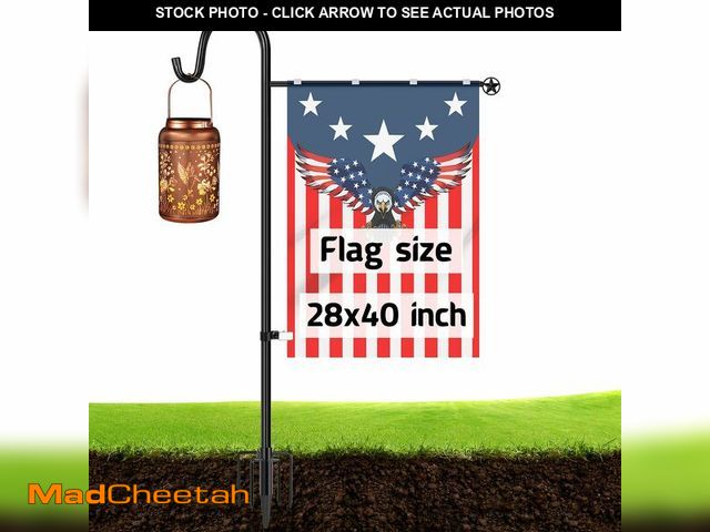 Lot 74-13628551 - Ottsuls Garden Flag Stand, Heavy Duty Flag Pole Holder with Shepherd Hook for Yard Decoration, 60 IN...