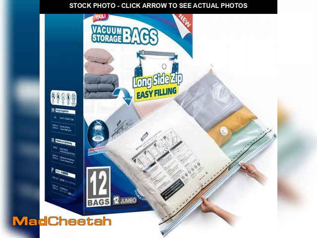 Lot 74-11557373 - TAILI-LONG SIDE ZIP 12 Pack Vacuum Storage Bags, Vacuum Seal Bags for Clothing(39x28 inches), Jumbo ...