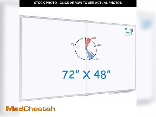 Lot 74-14610724 - Maxtek White Board Dry Erase 72x48, Large Magnetic Whiteboard Wall Mounted - UNUSED