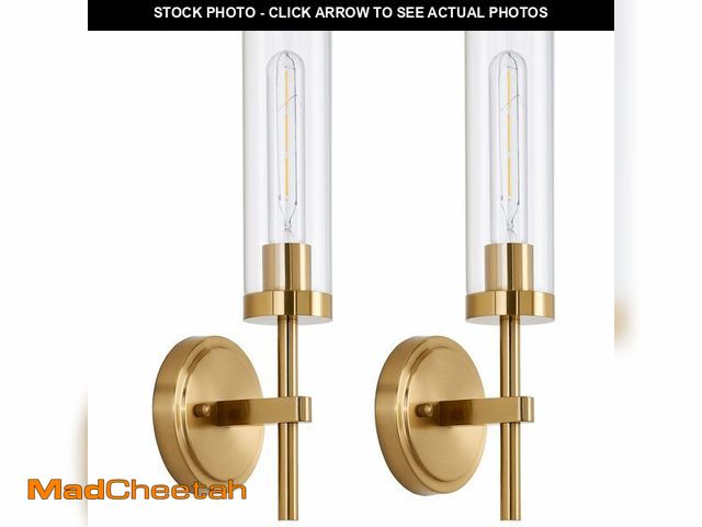 Lot 74-13961158 - Hardwired Gold Wall Sconces Set of 2, Modern Bathroom Sconces Wall Lighting Vanity Light Fixtures wi...