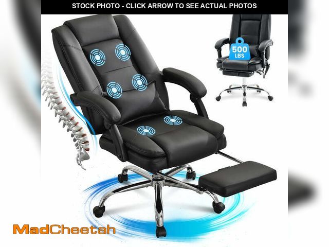 Lot 74-12799501 - (MISSING HARDWARE) JONPONY Big and Tall Office Chair 500LBS Executive Office Chair Massage and Footr...