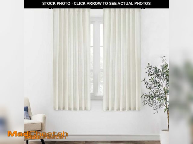 Lot 74-11369395 - XTMYI 63 Inch Length Linen Sheer Curtains for Bedroom 2 Panels Back Tab Hooks Pleat Rod Pocket Light...