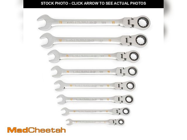 Lot 74-14604464 - GEARWRENCH Metric Flex-Head 90-Tooth Combination Ratcheting Wrench Set (8-Piece) GWD8FRWMM - UNUSED