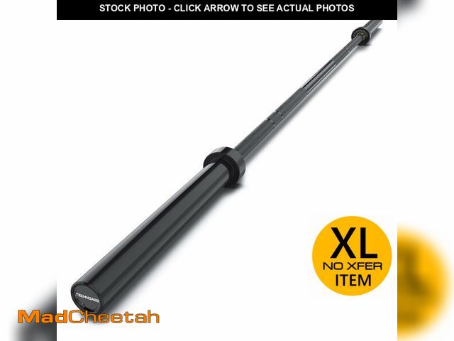 Lot 74-12689335 - TECHNOAGE 7FT Olympic Barbell Olympic Bar Solid Chrome Black Barbell 700LBS Load Capacity(2-Inch Pla...