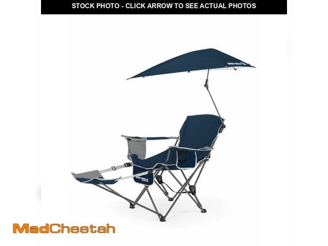 Lot 74-14262021 - Sport-Brella Reclining Beach Chair (Midnight Blue) - 3-Position Adjustability, Detachable Footrest -...