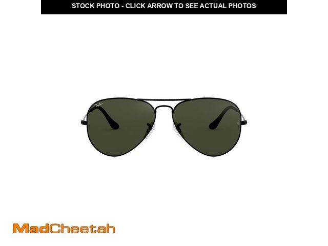 Lot 74-13573836 - Ray-Ban RB3025 Classic Aviator Sunglasses, Black/G-15 Green, 58 mm - USED