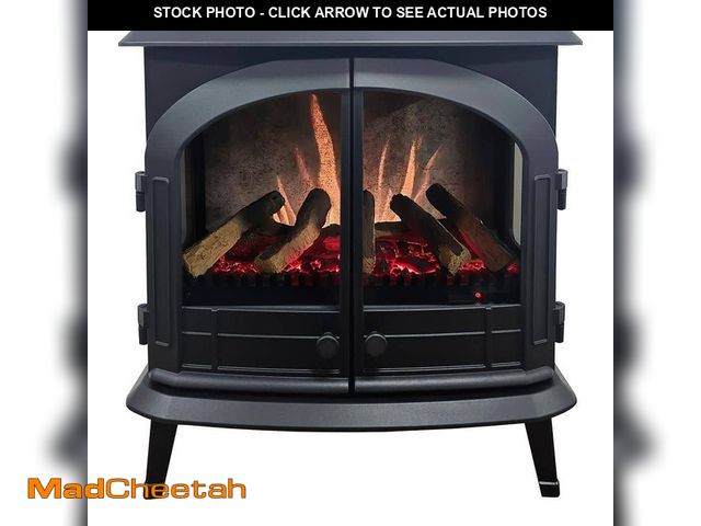 Lot 74-13738794 - Modern Ember Harlowe 24 in. 1500W Black Electric Stove Fan-Forced Space Heater with Thermostat, Remo...