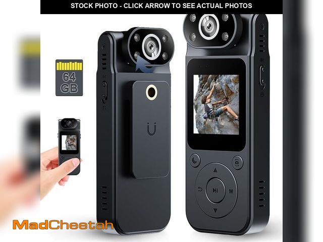 Lot 74-12710088 - Body Camera, 1080P HD Body Cam with 64GB Card, Pocket Wearable Body Cameras with Audio &amp; Video R...