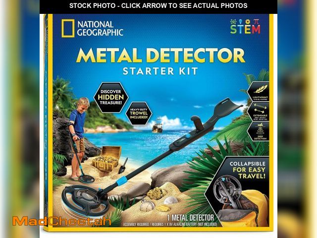 Lot 74-12118656 - National Geographic Starter Metal Detector Kit for Kids - Kids Metal Detector with 7.4" Waterproof C...