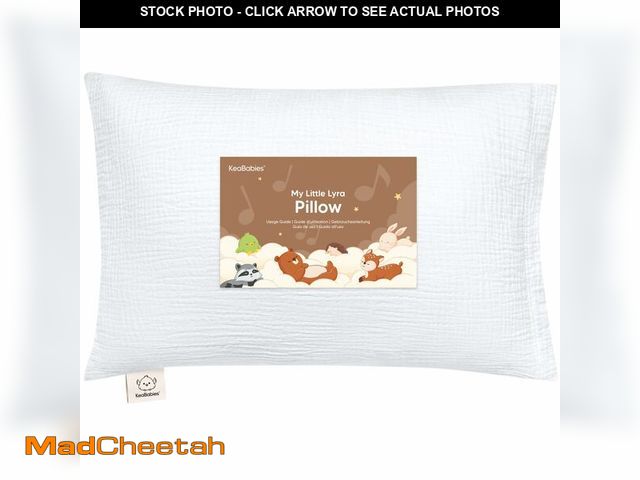Lot 74-13626548 - KeaBabies Toddler Pillow with Pillowcase Ã¢â¬â 13x18 Soft, Breathable Organic Cotton Muslin Kids ...