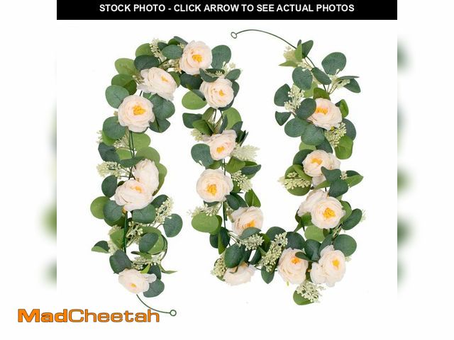 Lot 74-14150106 - MAKHOT 2PCS Eucalyptus Garland, 6.6Ft Artificial Greenery Garlands Flower Decor, Green Spring Garlan...