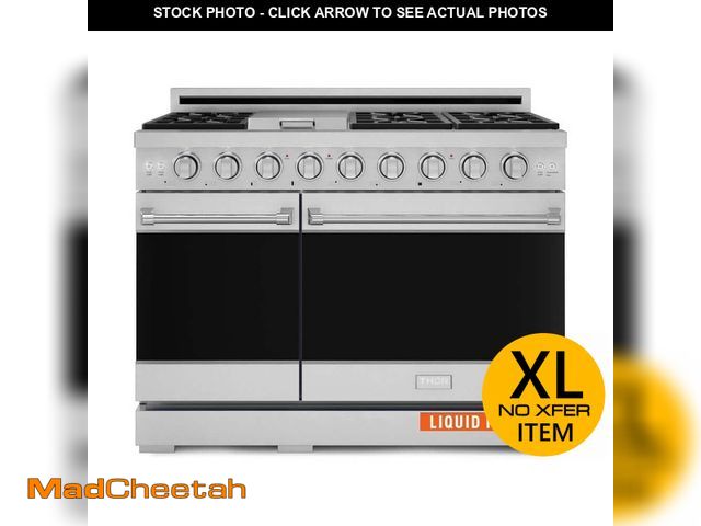 Lot 74-13678420 - Thor Kitchen Gordon Ramsay Series 48 in. 6-Burners Double Oven Gas Range in Stainless Steel with Con...