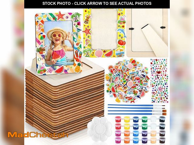 Lot 74-14147469 - Fovths 24 Packs Summer Picture Frame Painting Craft Kit with 150 Stickers 2 Rhinestone Stickers Pain...